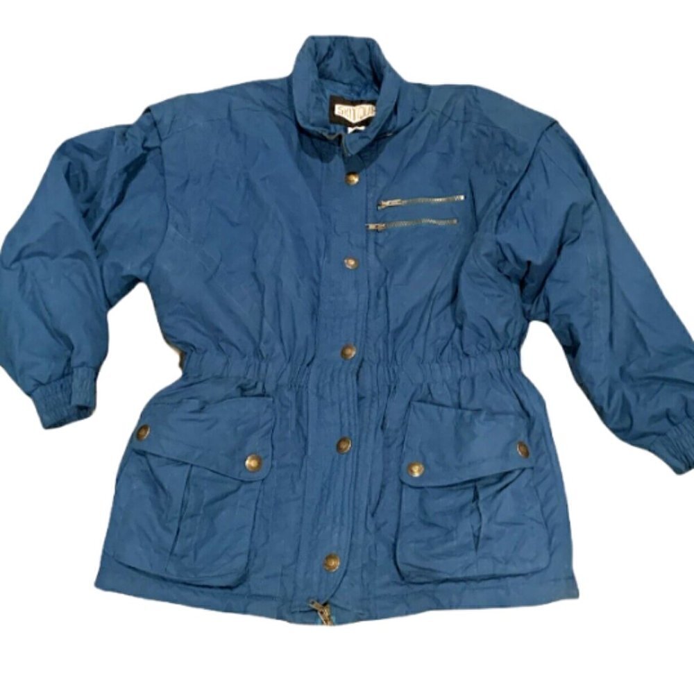 Vintage Skitique Parka Winter Jacket Women's L Teal Blue #205A